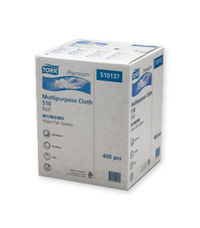 Chiffon de nettoyage Tork Premium, 400 feuilles, blanc
