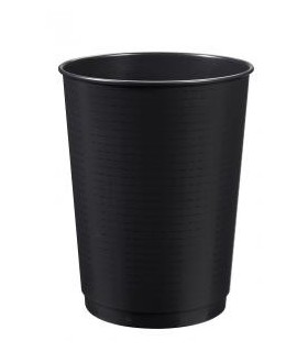 Corbeille à papier noire, plastique, ronde