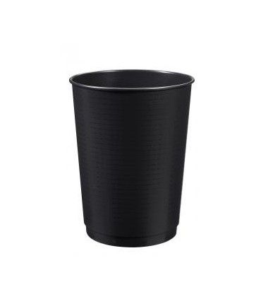 Corbeille à papier noire, plastique, ronde