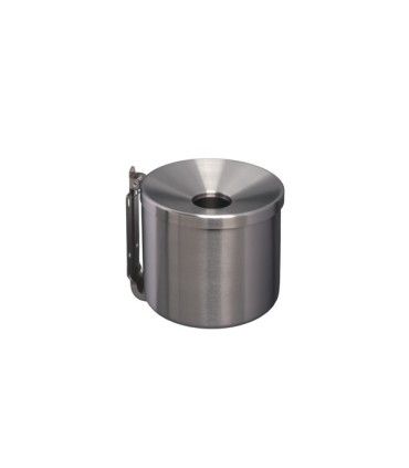 Cendrier mural rond inox brossé