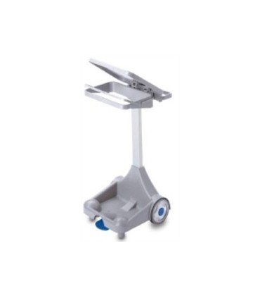 Support sac 110lt, PVC, blanc