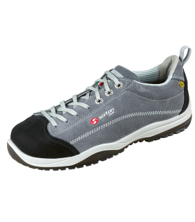 Chaussures basses de sécurité en cuir, grises