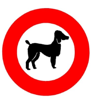 Panneau "interdit aux chiens "