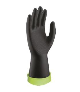 Gants en caoutchouc noirs et verts 
