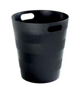 Corbeille à papier ronde en polypropylène noir