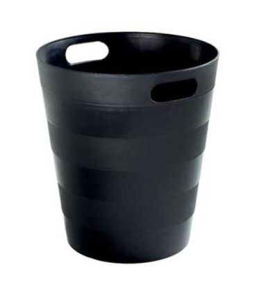 Corbeille à papier ronde en polypropylène noir