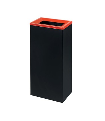 Poubelle de tri noire rectangulaire avec ouverture simple