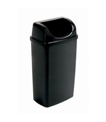 Poubelle à déchets rectangulaire, noire, 50 litres