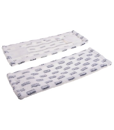 Frange de lavage blanche et grise pour surface lisse 40 cm recto-verso