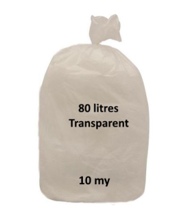 Sacs à déchets transparents, 80 litres