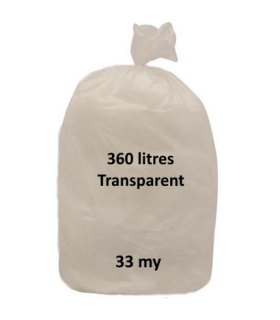Sacs à déchets transparents, 360 litres