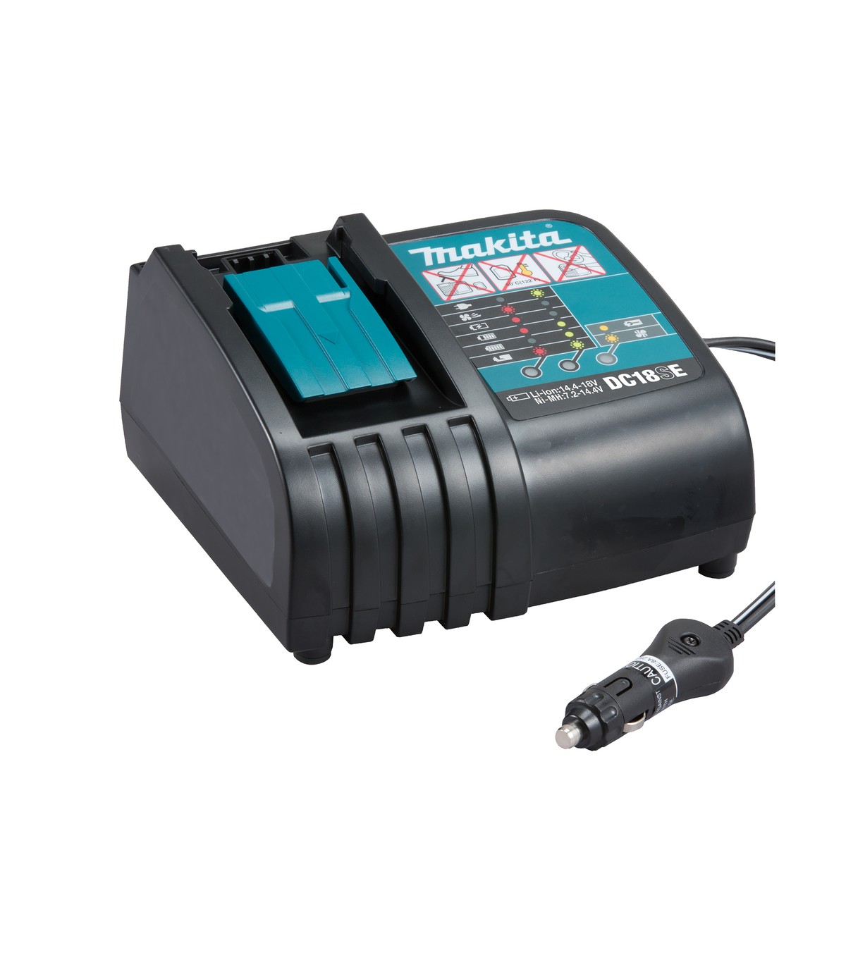 Chargeur accus 14.4V et 18V Makita LXT 12/24V pour voiture