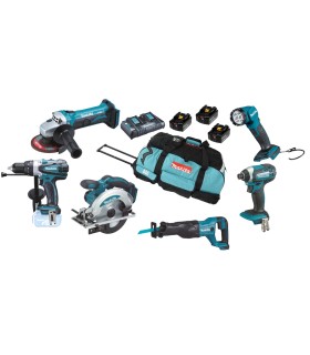 Pack 5 machines Makita LXT 18V + lampe