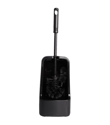 Brosse WC complet noir forme carrée