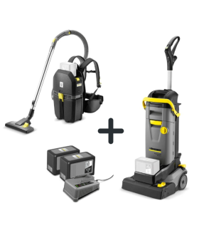 Aspirateur Kärcher BVL 5/1 + Kit batterie + Autolaveuse Kärcher BR 30/4 C
