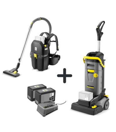 Aspirateur Kärcher BVL 5/1 + Kit batterie + Autolaveuse Kärcher BR 30/4 C